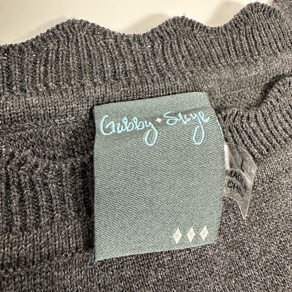 Gabby Skye Sweater Dress Womens Graphite Sz L 3/4 Sleeve Flare Cuff Knit NEW Q7 - Picture 4 of 8